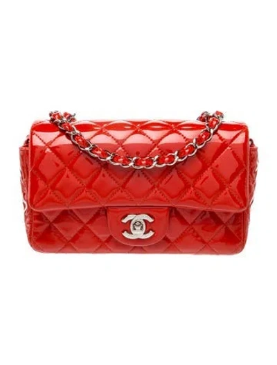Pre-owned Chanel Classic Rectangular Mini Flap Bag In Red