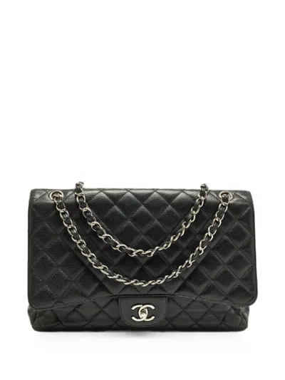 Pre-owned Chanel Classic Single Flap Quilted Tote Bag In Black