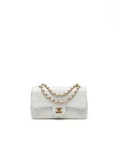 Pre-owned Chanel Classic Small Double Flap Bag In White