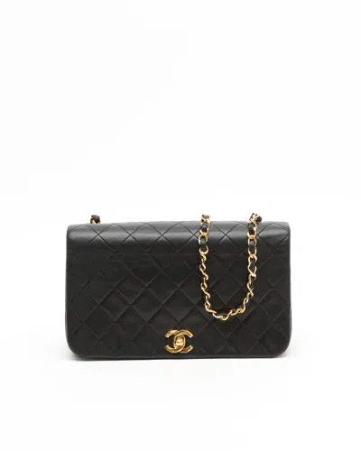 Pre-owned Chanel Classic Small Full Flap Bag In Black