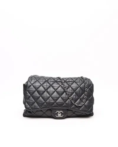 Pre-owned Chanel Classic Soft Accordion Flap Bag In Black