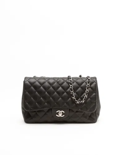 Pre-owned Chanel Classic Soft Jumbo Single Flap Bag In Black