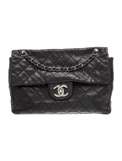 Pre-owned Chanel Classic Soft Maxi Single Flap Bag In Black