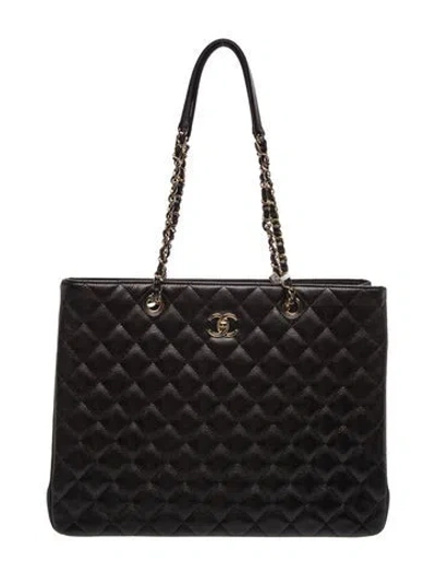 Pre-owned Chanel Classic Timeless Shopping Tote In Black