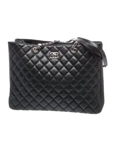 Pre-owned Chanel Classic Timeless Shopping Tote In Black