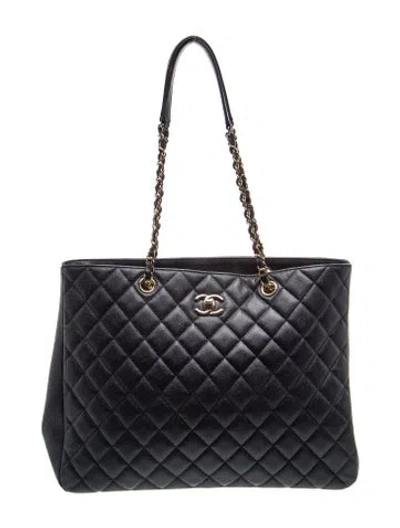 Pre-owned Chanel Classic Timeless Shopping Tote In Black