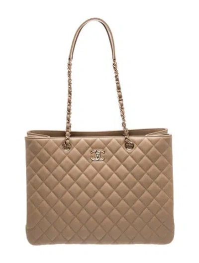 Pre-owned Chanel Classic Timeless Shopping Tote In Neutral