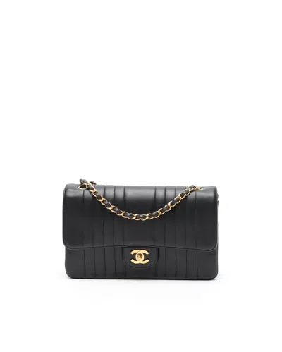 Pre-owned Chanel Classic Vertical Medium Single Flap Bag In Black