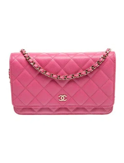 Pre-owned Chanel Classic Wallet On Chain W/tags In Pink