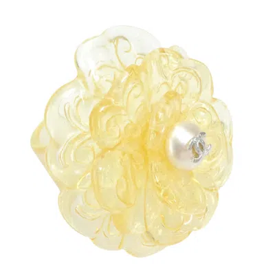 Pre-owned Chanel Clear Artificial Pearl Resin Band Ring ()