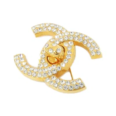 Pre-owned Chanel Clear Gold Brooch () In Silver
