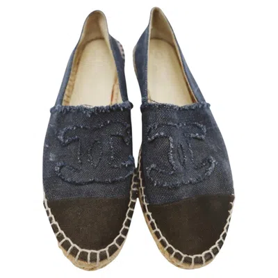 Pre-owned Chanel Cloth Espadrilles - Size 38 In Black