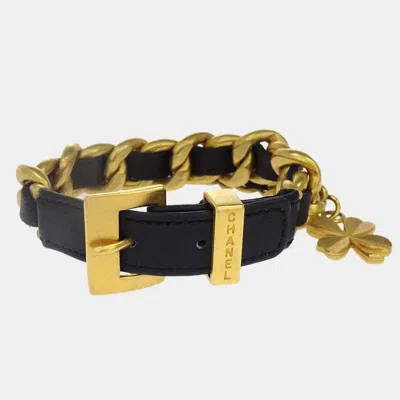 Pre-owned Chanel Clover Bracelet Gold Black