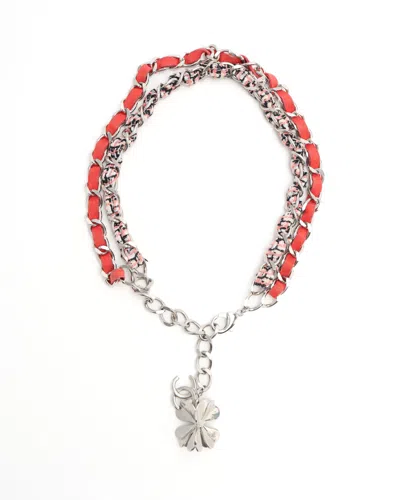Pre-owned Chanel Clover Chain Necklace In Multi