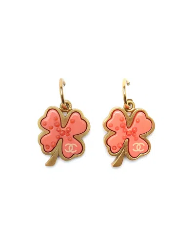Chanel Clover Earrings In Pink