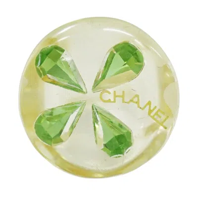 Pre-owned Chanel Clover Ring Resin Plastic Jewelry () In Green