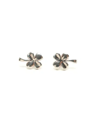 Chanel Clover Silver Earrings