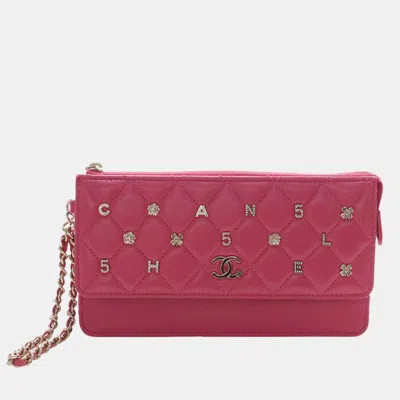 Pre-owned Chanel Clutch On Chain In Pink