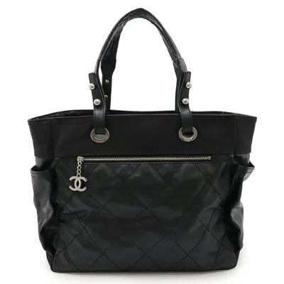 Pre-owned Chanel Coated Canvas Pouch Shoulder Bag Tote Bag () In Black