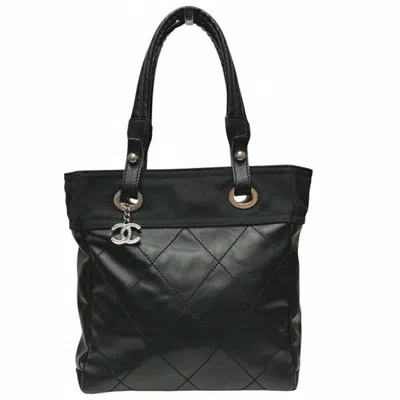 Pre-owned Chanel Coated Canvas Tote Bag () In Black