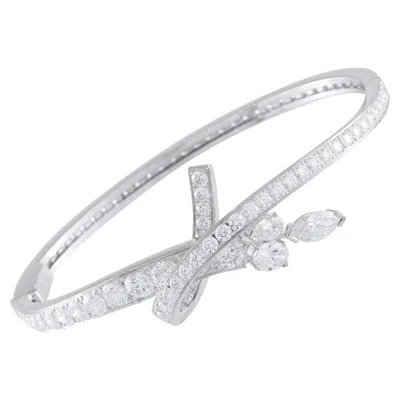 Pre-owned Chanel Coco Avant  18k White Gold 6.04ct Diamond Zina Bracelet Cc25-061926
