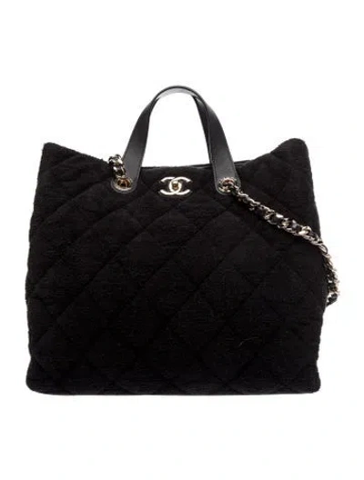Pre-owned Chanel Coco Beach Tote In Black