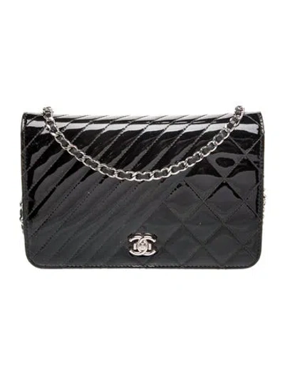 Pre-owned Chanel Coco Boy Wallet On Chain In Black
