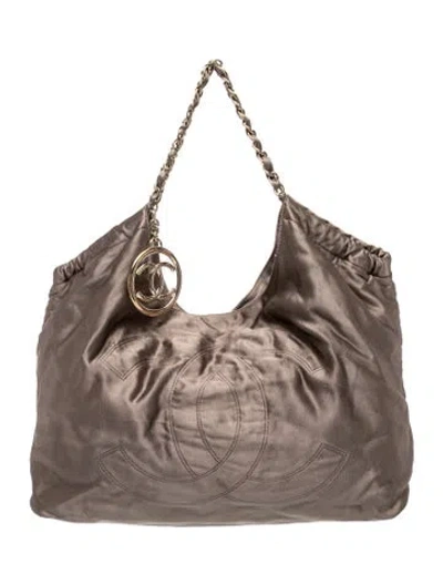 Pre-owned Chanel Coco Cabas Tote In Gray