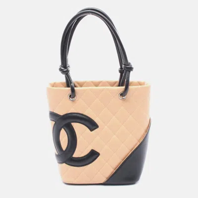Pre-owned Chanel Coco Cambon Line Pink/black Leather Small Tote