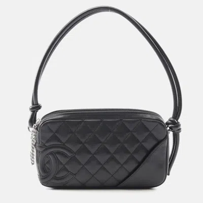 Pre-owned Chanel Coco Cc Cambon Line Black Leather Handbag