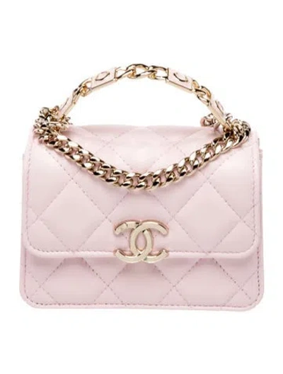 Pre-owned Chanel Coco Clutch W/ Chain In Pink