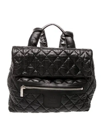Pre-owned Chanel Coco Cocoon Backpack In Black