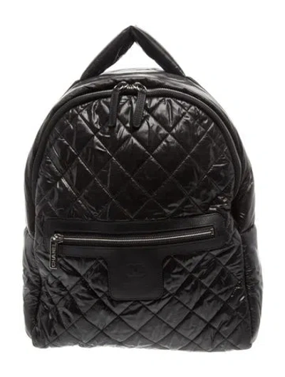 Pre-owned Chanel Coco Cocoon Backpack In Black