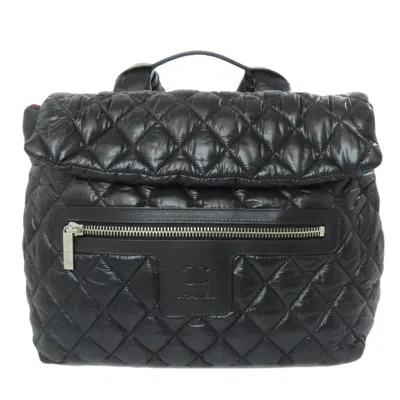 Pre-owned Chanel Coco Cocoon Black Nylon Backpack ()