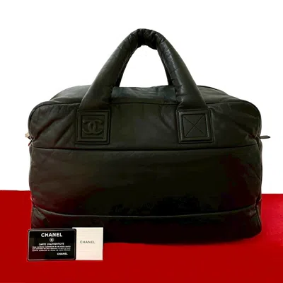 Pre-owned Chanel Coco Cocoon Lambskin Handbag In Black