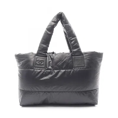 Pre-owned Chanel Coco Cocoon Nylon Leather Tote Bag () In Black