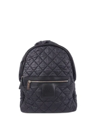 Pre-owned Chanel Coco Cocoon Quilted Backpack In Black