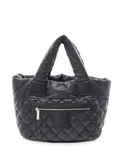 Pre-owned Chanel Coco Cocoon Quilted Leather Tote Bag In Black