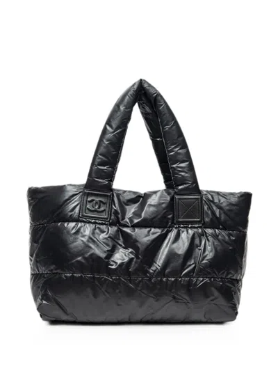 Pre-owned Chanel Coco Cocoon Reversible Tote Bag In Black