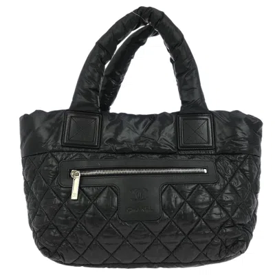 Pre-owned Chanel Coco Cocoon Reversible Tote Quilted Nylon Black Nylon Tote Bag Bag ()