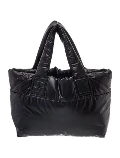 Pre-owned Chanel Coco Cocoon Small Reversible Tote In Black