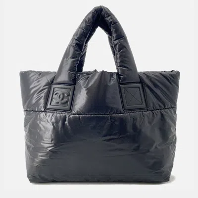 Pre-owned Chanel Coco Cocoon Tote Bag Black Nylon Size Mm