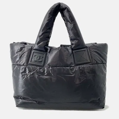 Pre-owned Chanel Coco Cocoon Tote Bag Black Nylon Size Small