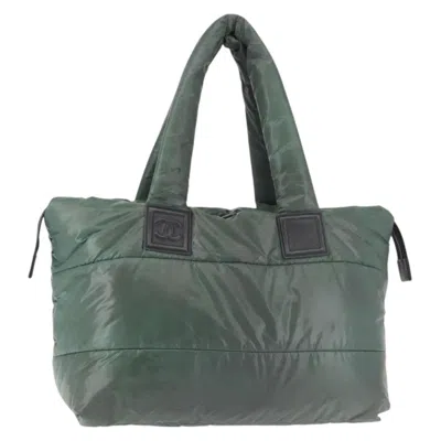 Pre-owned Chanel Coco Cocoon Tote Nylon Nylon Bag () In Green