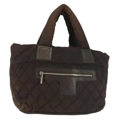 Pre-owned Chanel Coco Cocoon Zipped Tote Quilted Nylon Nylon Tote Bag Bag () In Brown