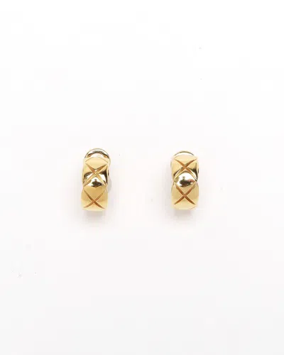 Pre-owned Chanel Coco Crush 18kt Gold Earrings In Yellow