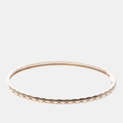 Pre-owned Chanel Coco Crush Bangle Mini Model Pink Gold 18k No Stone Charm Bracelet Pink Gold