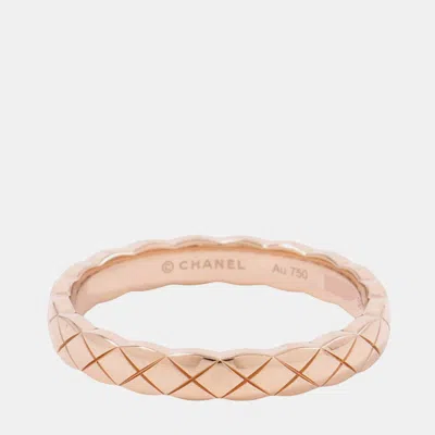 Pre-owned Chanel Coco Crush Collection 18k Pink Gold Ring Eu 58