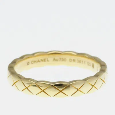Pre-owned Chanel Coco Crush Mini Model Yellow Gold 18k Fashion No Stone Band Ring Gold