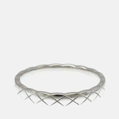 Pre-owned Chanel Coco Crush Mini Silver 18k White Gold Band Ring